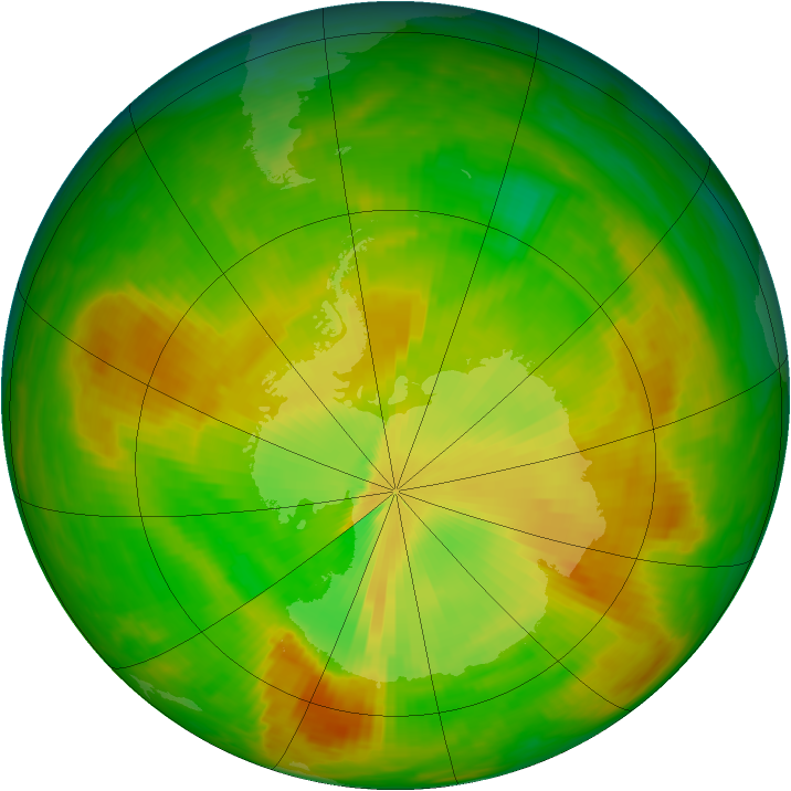 Antarctic ozone map for 21 November 1979
